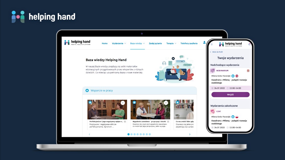 Wsparcie psychologiczne online od Helping Hand. Startup nieustannie rozwija autorską platformę