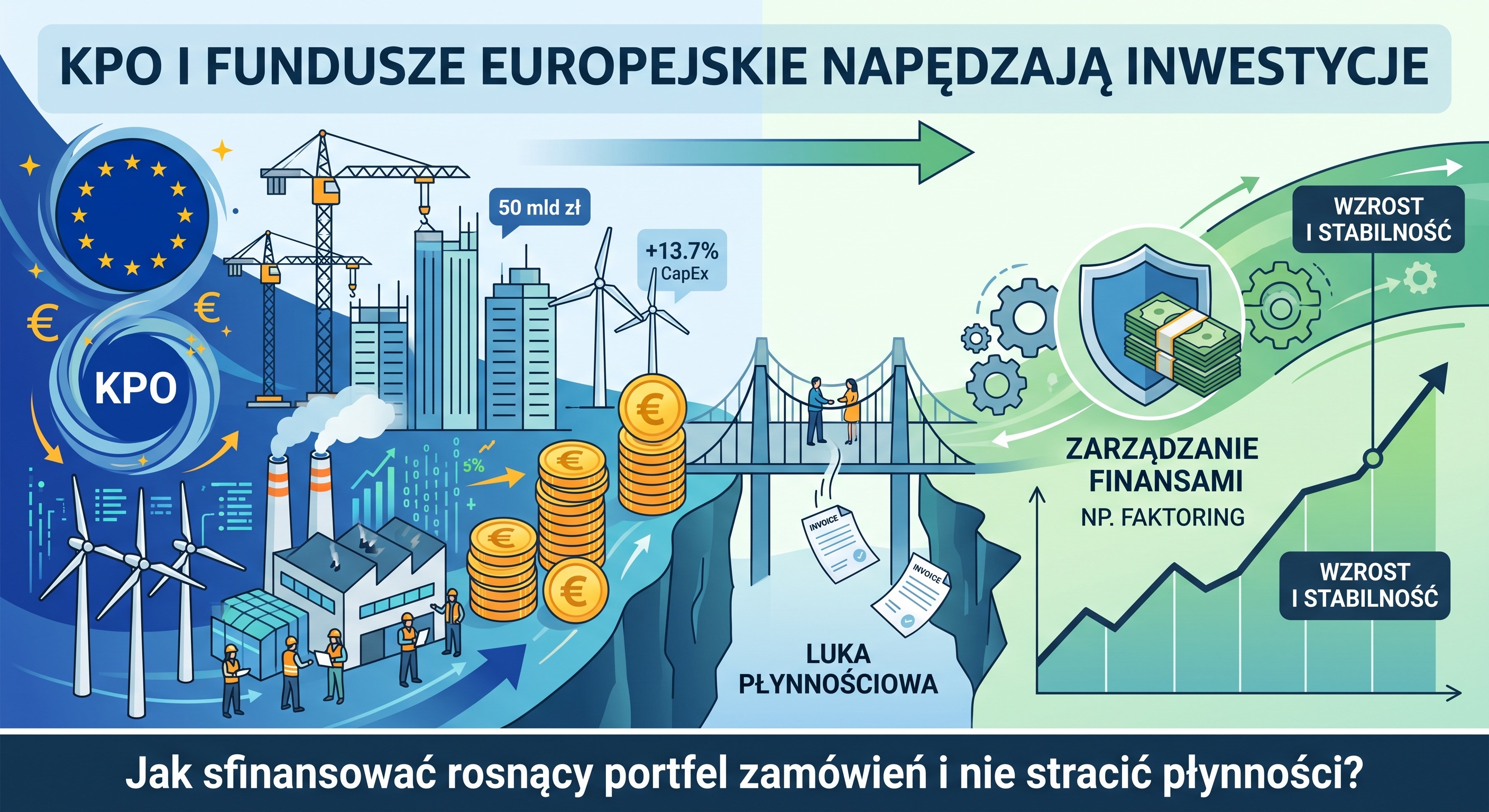 KPO i Fundusze Europejskie napędzają inwestycje. Jak sfinansować rosnący portfel zamówień i nie stracić płynności?